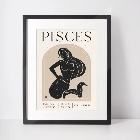 Pisces Zodiac Sign Wall Art Print Poster Unframed - Picture 5 of 5